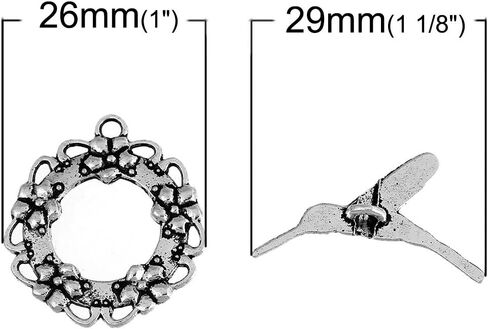 10 مجموعات فضية لهجة سوار تبديل المشابك ، الطائر الطنان والزهور - فايدينجس، الحرف اليدوية، صناعة المجوهرات in Kuwait