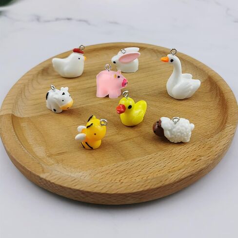 Beupy 48 Pieces Resin Charms Cute Animal Pendant Kit Mini Goose Pendants Findings Charm DIY Swan Pendants DIY Farm Theme Jewelry Making Making Kit for Bracelet Necklace Earrings Keychain Crafts in Kuwait