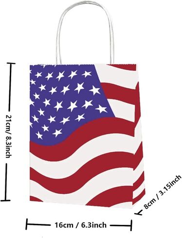 12 قطعة من حقائب الهدايا الوطنية بمقبض، حقائب العلم الأمريكي في الرابع من يوليو، حقيبة ورقية باللونين الأحمر والأبيض والأزرق لعيد الاستقلال ويوم الذكرى للمحاربين القدامى وحفلة الرابع من يوليو in Kuwait