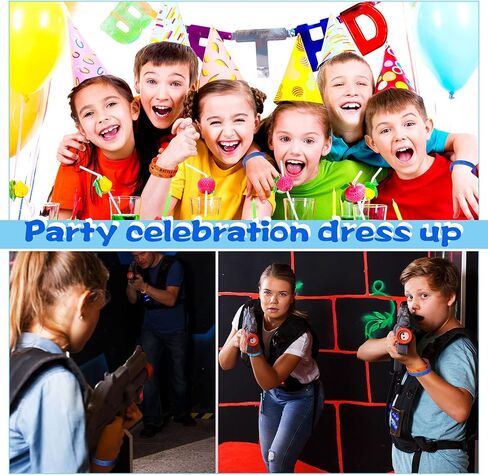 36 Pieces Dart Battle Party Favor, Dart Gun Themed Party Silicone Rubber Bracelet Wristbands Ideal for Dart Battle Birthday Party Supplies in Saudi Arabia