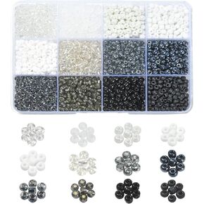 DanLingJewelry Approx 1800Pcs 4mm Pink Series Seed Beads Mini Spacer Beads Loose Beads for DIY Bracelet Jewelry Crafting Making