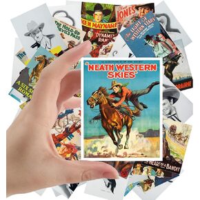 Large Stickers (24 pcs 2.5"x3.5") Vintage Western Cowboys Indians Wild West Heroes (Indian Chief Portraits)