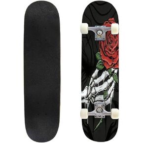 لوح تزلج كلاسيكي مقعر كلاسيكي مفهوم التبخير أحادي اللون مع ملحى وشارب محب طويل سطح القيقب الرياضي والخارجي خدعة مزدوجة للمبتدئين والمحترفين in Kuwait