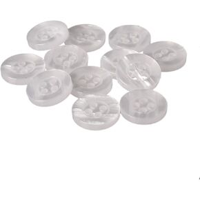 Mibo Buttons & Accessories Mibo 12pcs Polyester Shirt Button - 4 Hole - Streaky Pearl Effect - 18L(11mm) - Grey, Grey, 7/16" (11mm) / 18L (MIB_TEC_MAK4_18GRY_12pc) in Kuwait