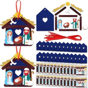 Oudain 24 Sets Nativity Crafts for Kids DIY Christian Religious Christmas Crafts Nativity Ornaments Jesus Birth Nativity Felt Crafts for Kids Christmas Crafts and Fun Preschool Classroom Activities in Saudi Arabia
