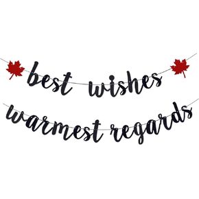 Best Wishes Warmest Regards Banner, Black Glitter Schitt's Greek Themed Birthday Banner, Graduation Party/Farewell Party Decorations Supplies in Saudi Arabia