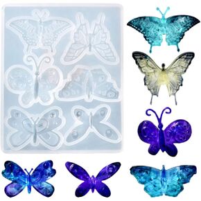 Mulukaya فراشة الراتنج قوالب السيليكون أدوات صنع المجوهرات قوالب الصب DIY بها بنفسك الحرفية بروش دبوس الشعر سلسلة المفاتيح قلادة أقراط القرط قلادة المشروع in Kuwait