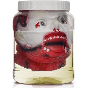 Skeleteen Laboratory Head in Jar - Gory Fake Severed Face Scary Party Decorations Props for Insane Asylum Haunted House Décor in Kuwait
