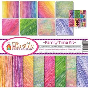 Ella & Viv by Reminisce EAV-856 Ella & Viv Family Time Scrapbook Collection Kit, White, 12x12 inches