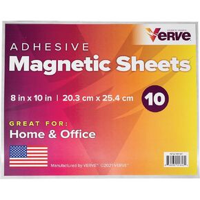 Verve Magnetic Sheets with Adhesive Backing, 8 x 10 inch Flexible Magnetic Paper for Crafts, Photos, and DIY Projects, 10 Pack in Kuwait