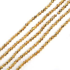 10 Strands 4mm Bicone Crystal Glass Beads Small Faceted Bicone Shape Crystal Glass Spacer Beads for Bracelet Necklace Decorative Hand Jewelry Making (AB, 4MM),Aquamarine