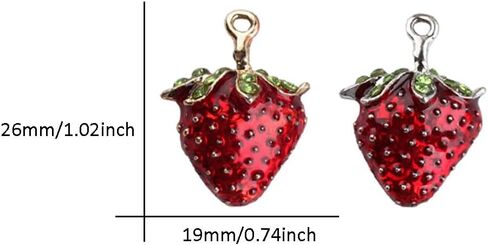 Yukfhgt Enamel Fruit Charms Pendants 20 PCS Strawberry Mulberry Leaf Fruit Charms for Earring Bracelet Necklace DIY Jewelry Making Accessories in Saudi Arabia