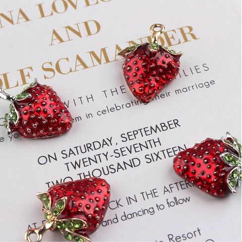 Yukfhgt Enamel Fruit Charms Pendants 20 PCS Strawberry Mulberry Leaf Fruit Charms for Earring Bracelet Necklace DIY Jewelry Making Accessories in Saudi Arabia