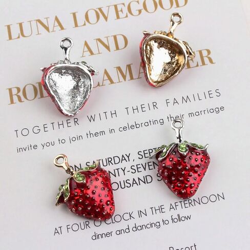 Yukfhgt Enamel Fruit Charms Pendants 20 PCS Strawberry Mulberry Leaf Fruit Charms for Earring Bracelet Necklace DIY Jewelry Making Accessories in Saudi Arabia