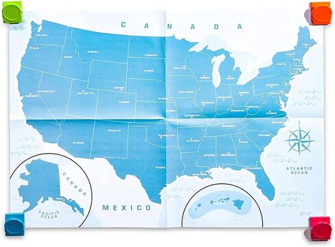 U.S. Puzzle Map of The United States with 44 Magnetic Pieces (19 x 13 Inches) in Saudi Arabia
