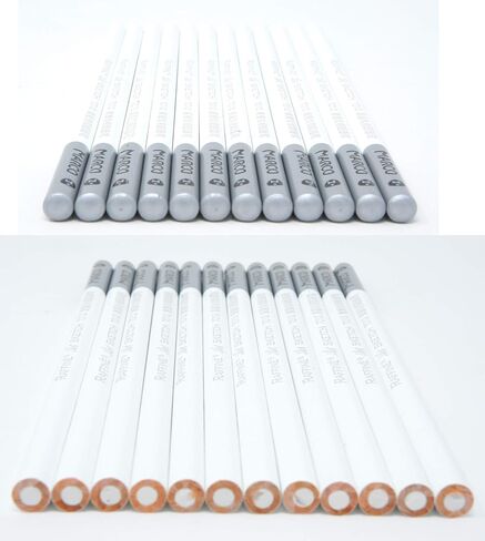 12pcs/pack Artist Charcoal Pencils - Black Color Soft Medium Hard - White Pastel Color - Black Charcoal White Pastel Drawing Pencils (Hard) in Saudi Arabia