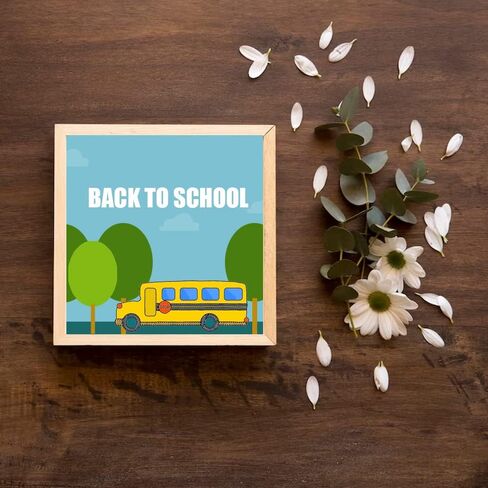 طوابع ALIBBON Back to School الشفافة لصنع البطاقات وتزيين ألبوم الصور، طوابع حافلة مدرسية للحقيبة المدرسية، قلم مسطرة قلم تلوين طوابع سيليكون شفافة للصياغة وسجلات القصاصات بنفسك in Saudi Arabia