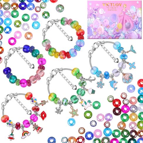 100 قطعة متنوعة من الخرز الزجاجي الأوروبي المصنوع من Victlov، خرز ذو فتحة كبيرة، خرز صلصال ملون مختلط، خرز فاصل كريستالي لصنع المجوهرات الساحرة (نقطة الرش) in Kuwait