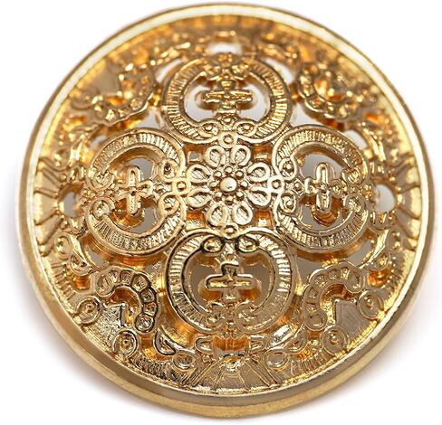 Craftisum Vintage Hollow Embossed Metal Shank Sewing Buttons 20 Pcs - 18mm, 23/32" in Saudi Arabia