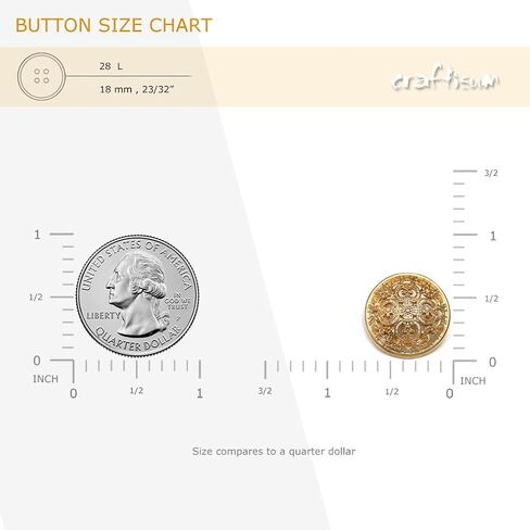 Craftisum Vintage Hollow Embossed Metal Shank Sewing Buttons 20 Pcs - 18mm, 23/32" in Saudi Arabia