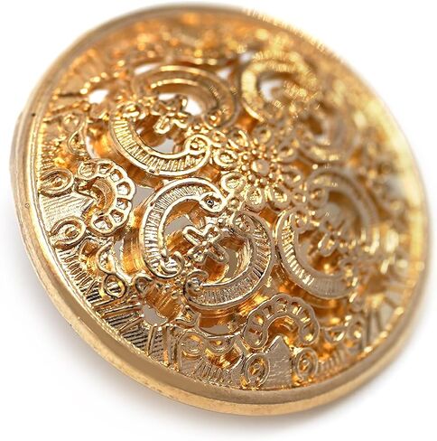 Craftisum Vintage Hollow Embossed Metal Shank Sewing Buttons 20 Pcs - 18mm, 23/32" in Saudi Arabia