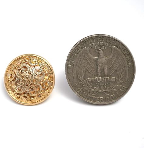 Craftisum Vintage Hollow Embossed Metal Shank Sewing Buttons 20 Pcs - 18mm, 23/32" in Saudi Arabia