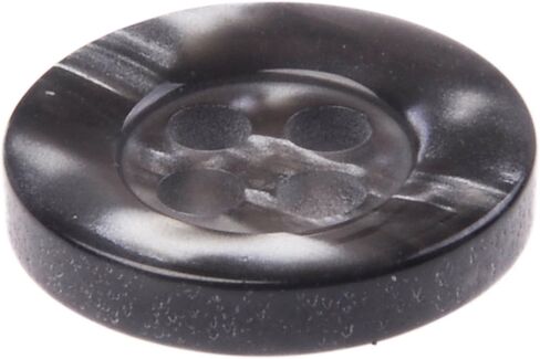 Mibo Buttons & Accessories Mibo 12pcs Polyester Shirt Button - 4 Hole - Streaky Pearl Effect - 18L(11mm) - Grey, Grey, 7/16" (11mm) / 18L (MIB_TEC_MAK4_18GRY_12pc) in Saudi Arabia