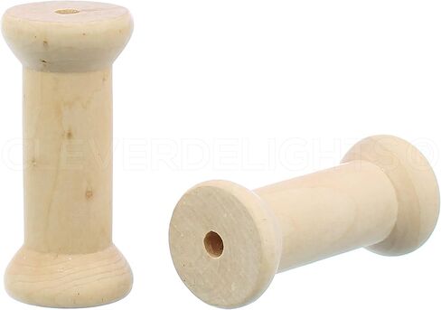 CleverDelights 2 3/4" x 1 1/4" بكرات خشبية - 5 عبوات - بكرات حرفية فارغة in Saudi Arabia
