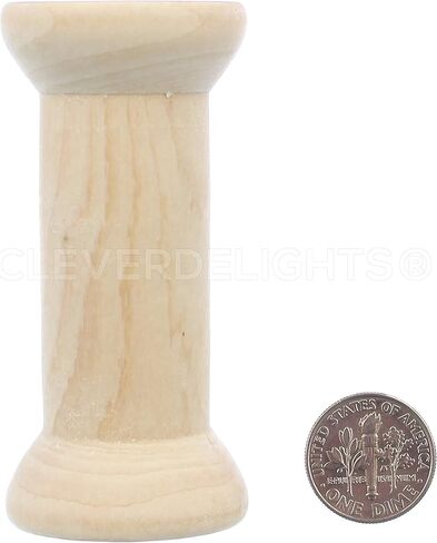 CleverDelights 2 3/4" x 1 1/4" بكرات خشبية - 5 عبوات - بكرات حرفية فارغة in Saudi Arabia