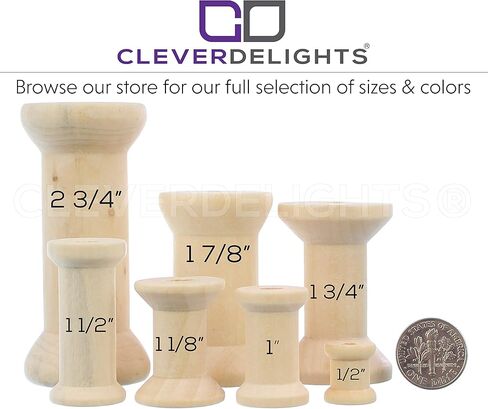 CleverDelights 2 3/4" x 1 1/4" بكرات خشبية - 5 عبوات - بكرات حرفية فارغة in Saudi Arabia
