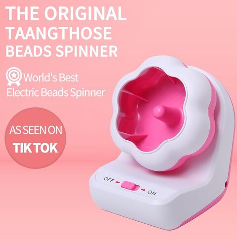 مجموعة دوارة الخرز الطيني الكهربائية من تانجثوس - وعاء تلقائي مع إبرتين وخيط للأساور والقلائد التي تصنعها بنفسك in Kuwait