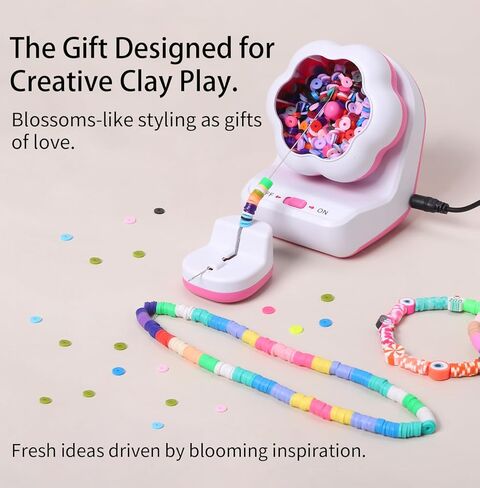 مجموعة دوارة الخرز الطيني الكهربائية من تانجثوس - وعاء تلقائي مع إبرتين وخيط للأساور والقلائد التي تصنعها بنفسك in Kuwait