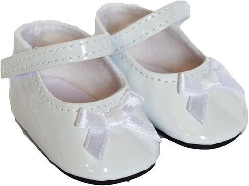 White Bow Mary Janes Fits 18 Inch Girl Dolls and Kennedy and Friends Dolls- 18 Inch Doll Shoes in Kuwait