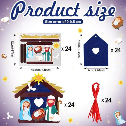 oudin 24 مجموعات الحرف المهد للأطفال DIY المسيحية الدينية عيد الميلاد الحرف المهد الحلي يسوع الميلاد المهد الحرف اليدوية للأطفال عيد الميلاد الحرف وأنشطة الفصول الدراسية ما قبل المدرسة متعة in Saudi Arabia