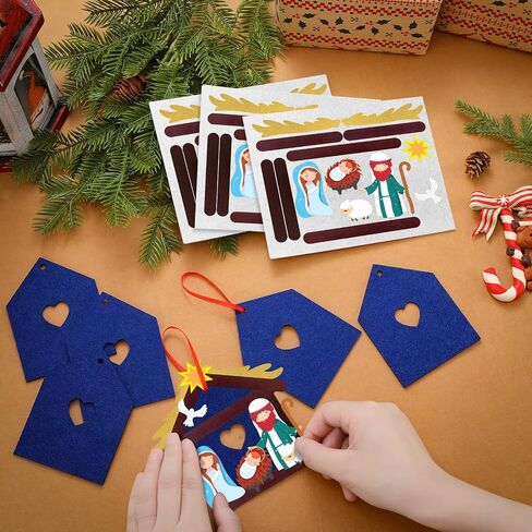 oudin 24 مجموعات الحرف المهد للأطفال DIY المسيحية الدينية عيد الميلاد الحرف المهد الحلي يسوع الميلاد المهد الحرف اليدوية للأطفال عيد الميلاد الحرف وأنشطة الفصول الدراسية ما قبل المدرسة متعة in Saudi Arabia