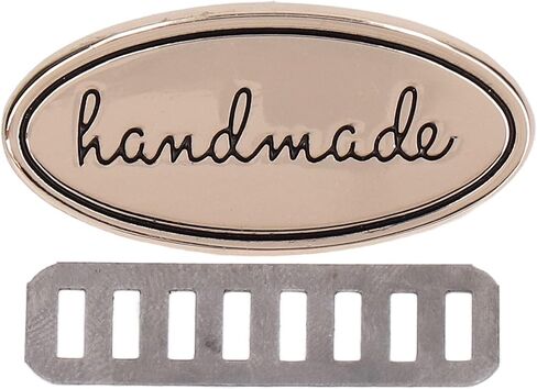 Metal Handmade Clothes Labels,5 Set Alloy Handmade Jewelry Making Labels Handmade Bag Tag with Gasket for Crafts Knitting Sewing Hats Purses Clothing DIY Decor (Light Gold) in Saudi Arabia