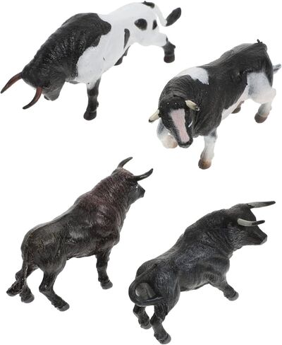 Zerodeko 4pcs Simulation Model Bull Statue Cake Decorations Mini Cow Tiny Home Farm Toys Cow Figures Toddler Toy Cake Toppers Toys for Wild Farm Animal Cake Toy Gift Plastic Child Small in Saudi Arabia