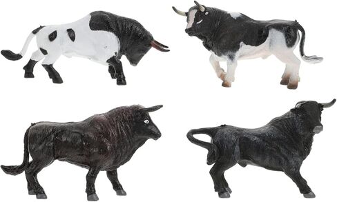 Zerodeko 4pcs Simulation Model Bull Statue Cake Decorations Mini Cow Tiny Home Farm Toys Cow Figures Toddler Toy Cake Toppers Toys for Wild Farm Animal Cake Toy Gift Plastic Child Small in Saudi Arabia