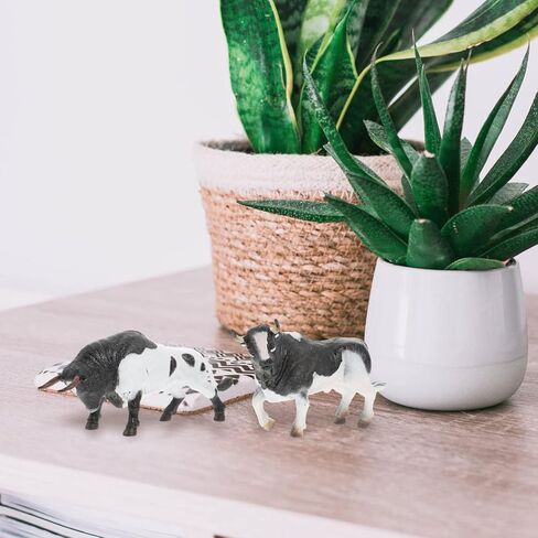 Zerodeko 4pcs Simulation Model Bull Statue Cake Decorations Mini Cow Tiny Home Farm Toys Cow Figures Toddler Toy Cake Toppers Toys for Wild Farm Animal Cake Toy Gift Plastic Child Small in Saudi Arabia
