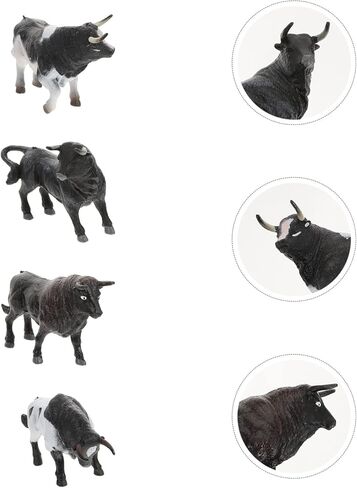 Zerodeko 4pcs Simulation Model Bull Statue Cake Decorations Mini Cow Tiny Home Farm Toys Cow Figures Toddler Toy Cake Toppers Toys for Wild Farm Animal Cake Toy Gift Plastic Child Small in Saudi Arabia