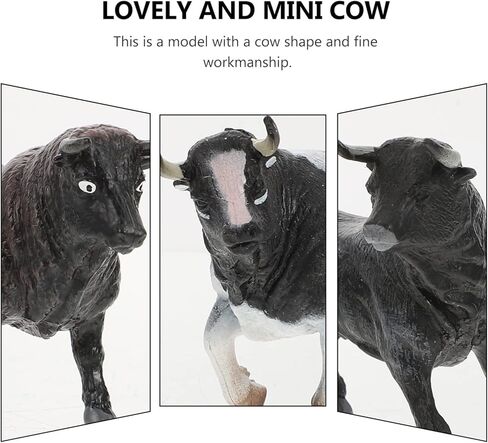 Zerodeko 4pcs Simulation Model Bull Statue Cake Decorations Mini Cow Tiny Home Farm Toys Cow Figures Toddler Toy Cake Toppers Toys for Wild Farm Animal Cake Toy Gift Plastic Child Small in Saudi Arabia