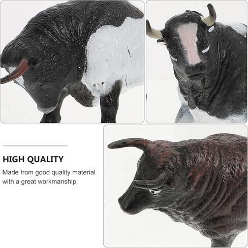 Zerodeko 4pcs Simulation Model Bull Statue Cake Decorations Mini Cow Tiny Home Farm Toys Cow Figures Toddler Toy Cake Toppers Toys for Wild Farm Animal Cake Toy Gift Plastic Child Small in Saudi Arabia