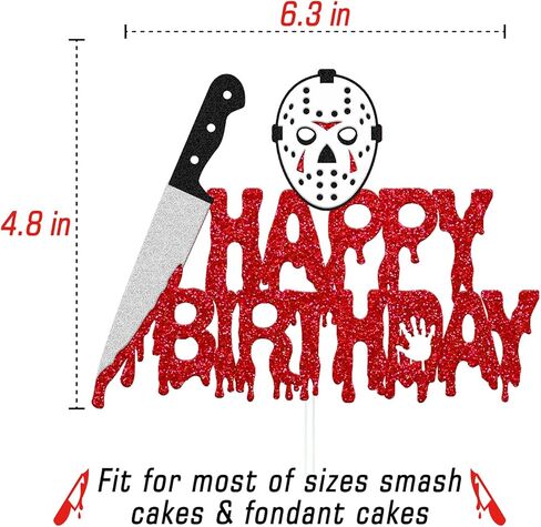 Culxfaiyr Have a Killer Cake Topper Halloween الرعب كعكة عيد ميلاد الديكور 13th كعكة ديكور القاتل موضوع لصبي فتاة النساء الرجال الدموي حفلة عيد ميلاد الاحتفال بالذكرى السنوية لوازم الحدث in Kuwait