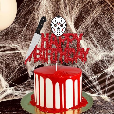Culxfaiyr Have a Killer Cake Topper Halloween الرعب كعكة عيد ميلاد الديكور 13th كعكة ديكور القاتل موضوع لصبي فتاة النساء الرجال الدموي حفلة عيد ميلاد الاحتفال بالذكرى السنوية لوازم الحدث in Kuwait