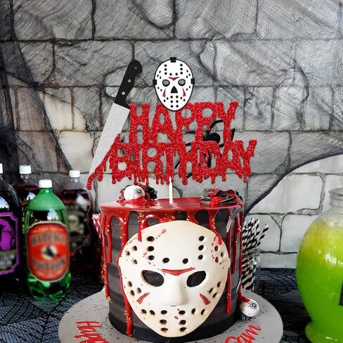 Culxfaiyr Have a Killer Cake Topper Halloween الرعب كعكة عيد ميلاد الديكور 13th كعكة ديكور القاتل موضوع لصبي فتاة النساء الرجال الدموي حفلة عيد ميلاد الاحتفال بالذكرى السنوية لوازم الحدث in Kuwait
