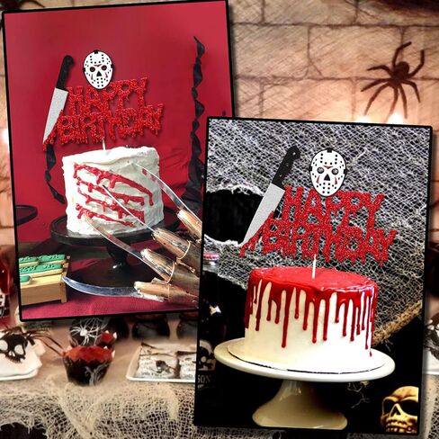Culxfaiyr Have a Killer Cake Topper Halloween الرعب كعكة عيد ميلاد الديكور 13th كعكة ديكور القاتل موضوع لصبي فتاة النساء الرجال الدموي حفلة عيد ميلاد الاحتفال بالذكرى السنوية لوازم الحدث in Kuwait