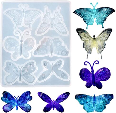 Mulukaya فراشة الراتنج قوالب السيليكون أدوات صنع المجوهرات قوالب الصب DIY بها بنفسك الحرفية بروش دبوس الشعر سلسلة المفاتيح قلادة أقراط القرط قلادة المشروع in Kuwait