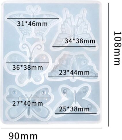 Mulukaya فراشة الراتنج قوالب السيليكون أدوات صنع المجوهرات قوالب الصب DIY بها بنفسك الحرفية بروش دبوس الشعر سلسلة المفاتيح قلادة أقراط القرط قلادة المشروع in Kuwait