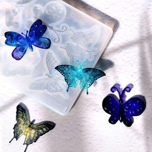 Mulukaya فراشة الراتنج قوالب السيليكون أدوات صنع المجوهرات قوالب الصب DIY بها بنفسك الحرفية بروش دبوس الشعر سلسلة المفاتيح قلادة أقراط القرط قلادة المشروع in Kuwait