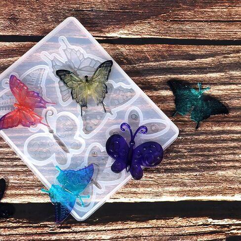 Mulukaya فراشة الراتنج قوالب السيليكون أدوات صنع المجوهرات قوالب الصب DIY بها بنفسك الحرفية بروش دبوس الشعر سلسلة المفاتيح قلادة أقراط القرط قلادة المشروع in Kuwait